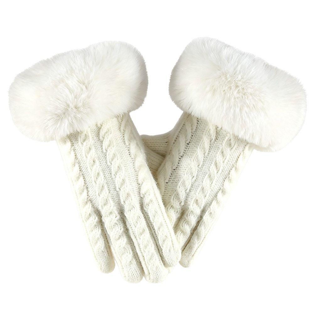 Windproof Knitted Gloves Warm Outdoor Sports Gloves Fashion Cycling Gloves  for Women