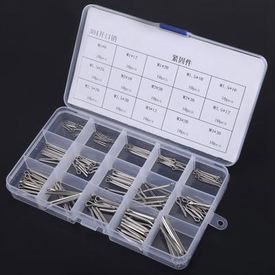 150 Pièces Goupilles fendues en Acier Inoxydable 304 15 Tailles Petites Goupilles fendues Broches de Quincaillerie Kit de Goupilles Lourdes pour Carter
