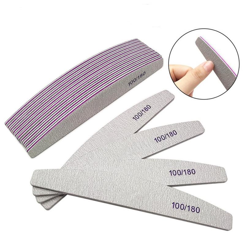 5pcs/10pcs/25pcs /Lot Professional Nail File Reusable Double Sided Emery Board(100/180 Grit) Nail Styling Manicure Tool