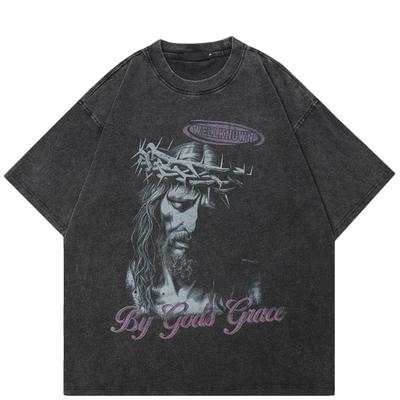 Streetwear Goddess Graphic Unisex T-Shirt Baumwolle gewaschenes schwarzes T-Shirt Unisex Tops Tees Sommer Kurzarm T-Shirt