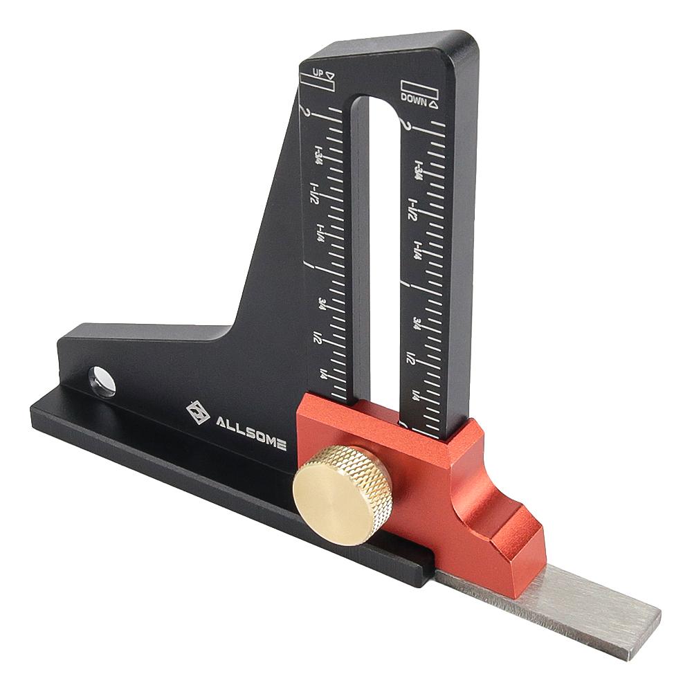 Allsome 1pc Height Gauge Depth Gauge Woodworking Tool Setting Gauge for Table Saw Router Table Drill Press Bandsaw