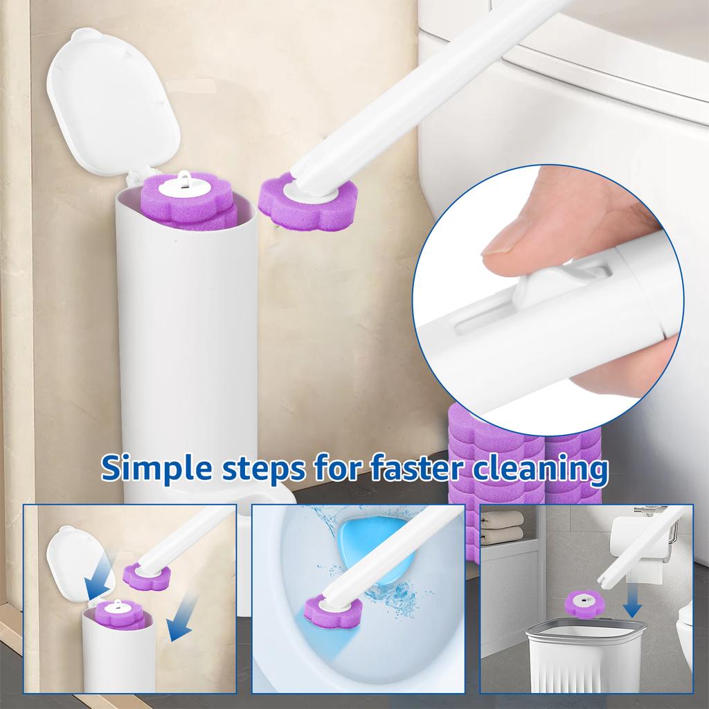 Disposable Toilet Brush Replacement Head Restroom Cleaning Brush Kit Long Handle Wc Bathroom Tool Accessories