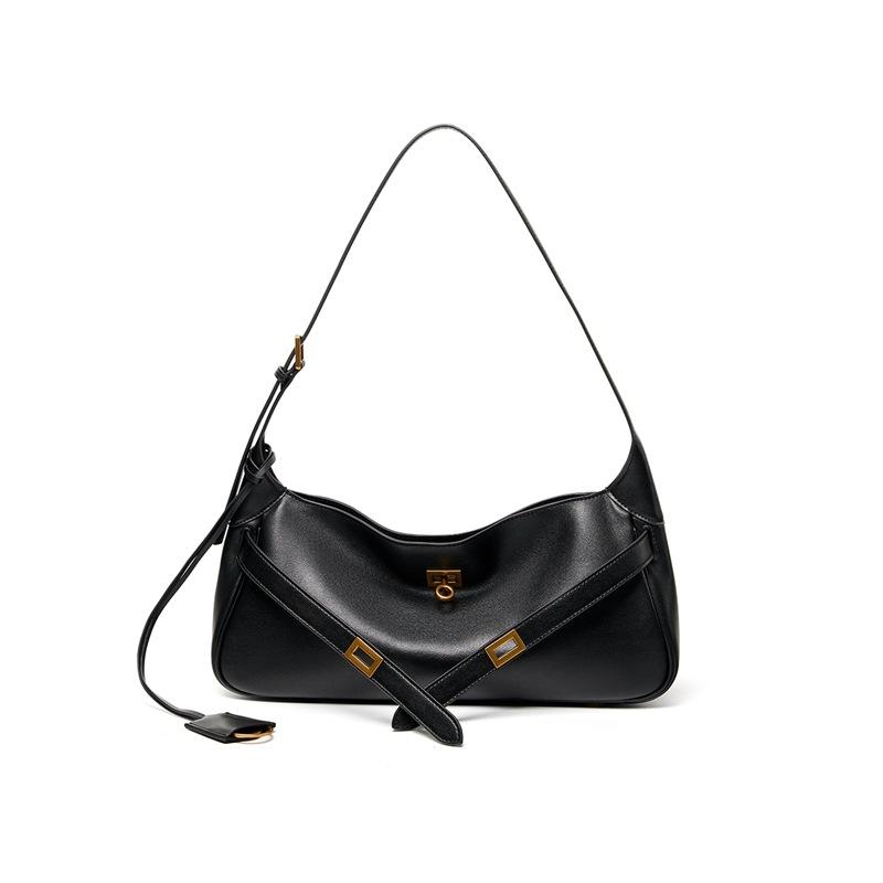 Women's Cowhide Fashion Shoulder Bag Light Luxury Leather Large Capacity Women's Commuter Underarm Tote Bag