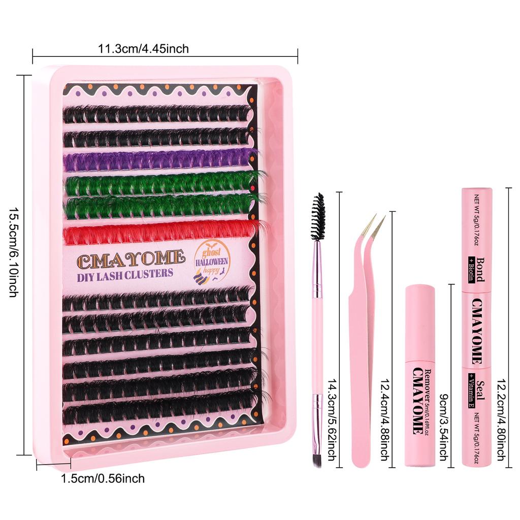 Dense D-Song Color Single-Cluster False Eyelashes Set 8-16Mdiy Segmented Curled Eyelashes