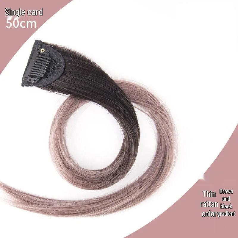 Gradient Ear-Hanging Highlight Hair Extensions - Dopamine Style, Internet Celebrity Inspired, Seamless Natural-Looking Colored Hair Pieces