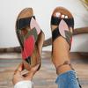 Pair Of Womens Fashionable A Leafpatterned Slippers Opentoe Fake Flat Heeled Slipon Shoes Hand Washable With Fake Liners And Insoles