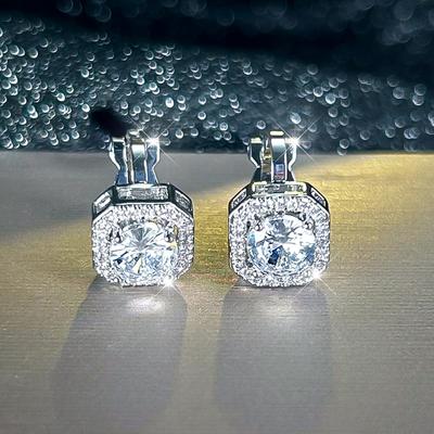Boucles d'oreilles à Clip carrées simples en CZ pour femmes et filles, jolies boucles d'oreilles non percées, bijoux de fête de mariage