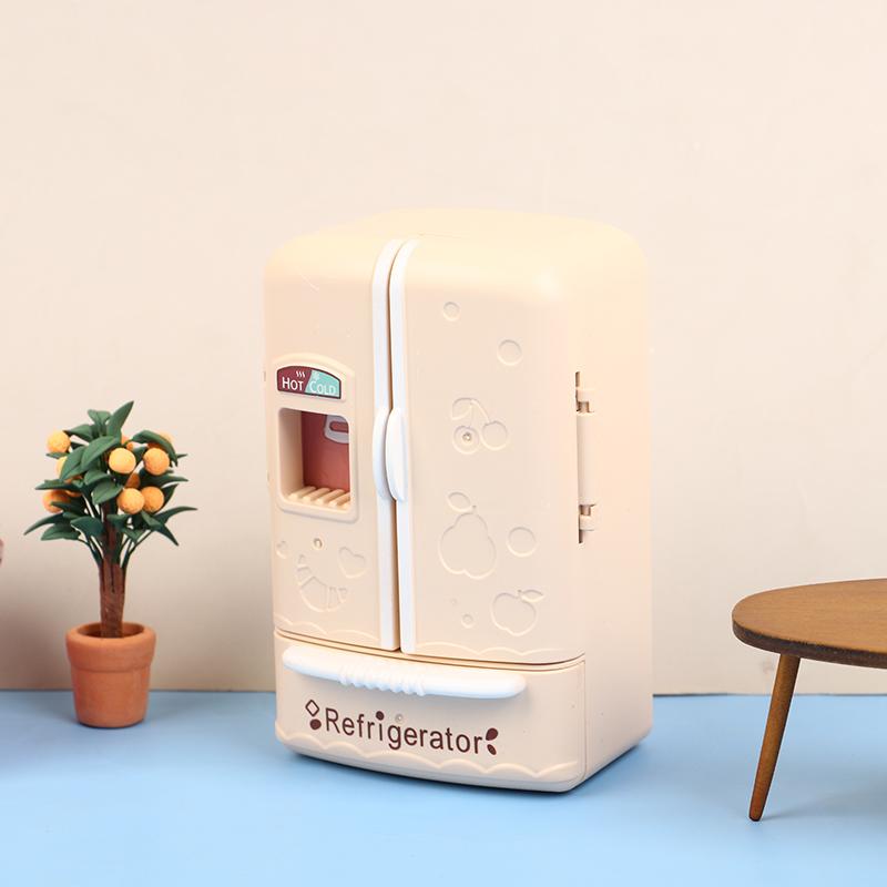 

Кукольный домик 1:12 Миниатюрный двухдверный холодильник с морозильной камерой, модель бытовой техники, кухонный декор, игрушка, кукольный домик, аксессуары белый