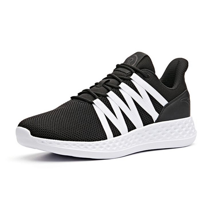 Anta Running Series Sports Casual Low-Top Running Shoes Men Sneakers Black White 91835527-1