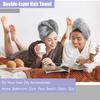 Double Layer Satin Hair Drying Cap Premium Faux Silk Hair Towel Ultra Absorbent Quick Dry Thickened Wrapping Turban for Women