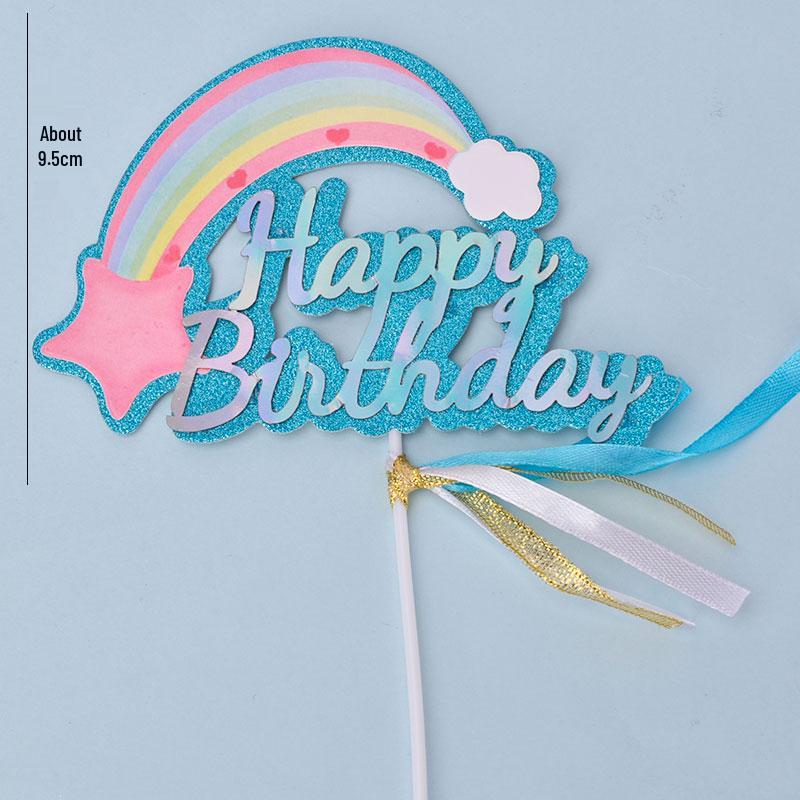 10-Pack 3D Hot Air Balloon & Rainbow Cake Toppers