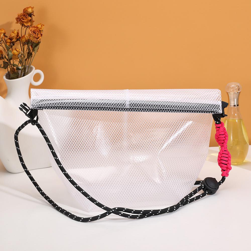 Large Capacity Women's Makeup Bag - Portable, Multi-functional, Buckle Design, for Swimming, Toiletries, Handheld, Souvenir Storage