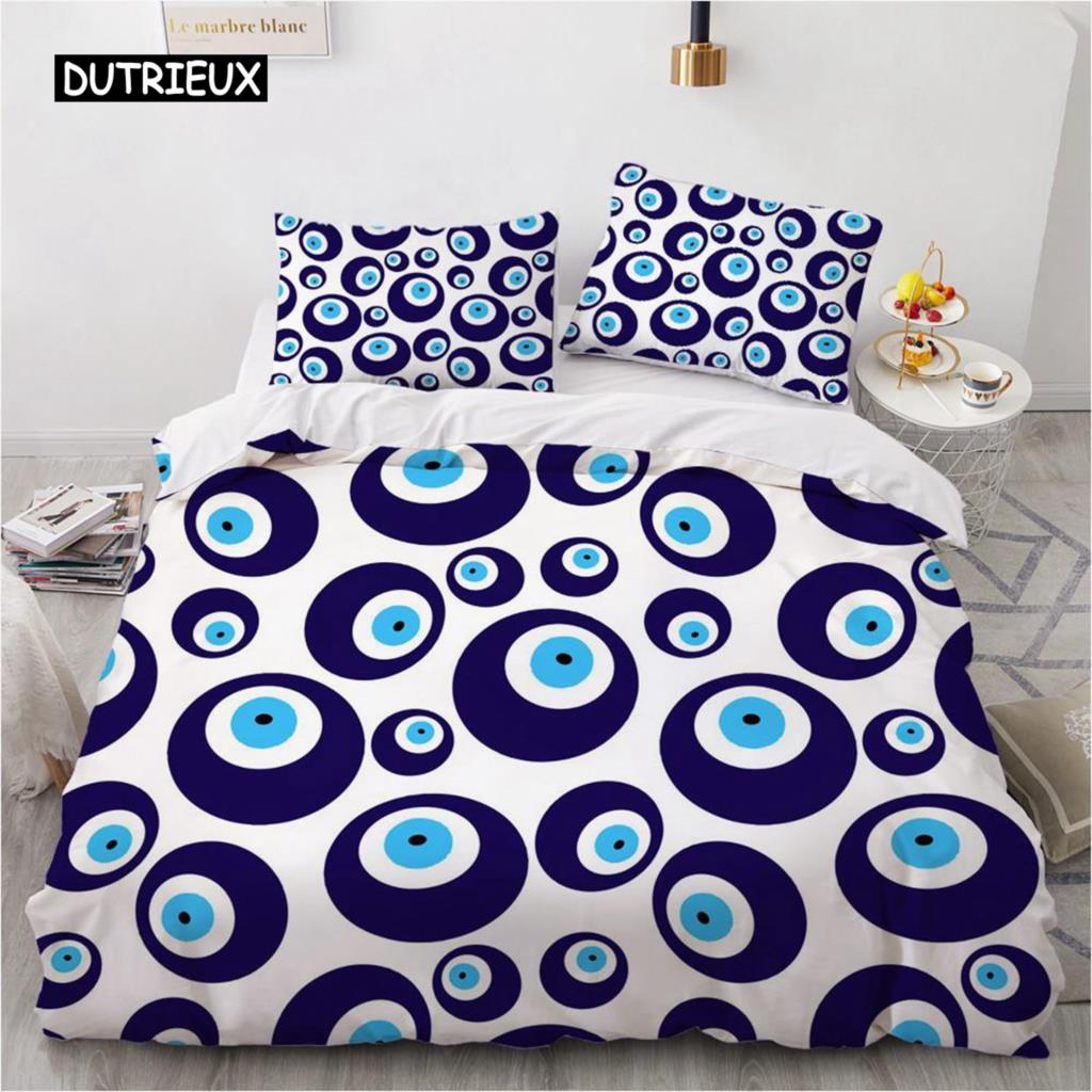 Mandala Duvet Cover Set Hamsa Hand with Inner Eye Evil Eyes Eastern Art Print Twin Bedding Set Teens King Polyester Quilt Cover