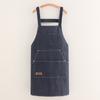 New Thicken Kitchen Aprons Multi-pocket Antifouling Chef Work Apron Canvas Breathable Barista Apron Kitchen