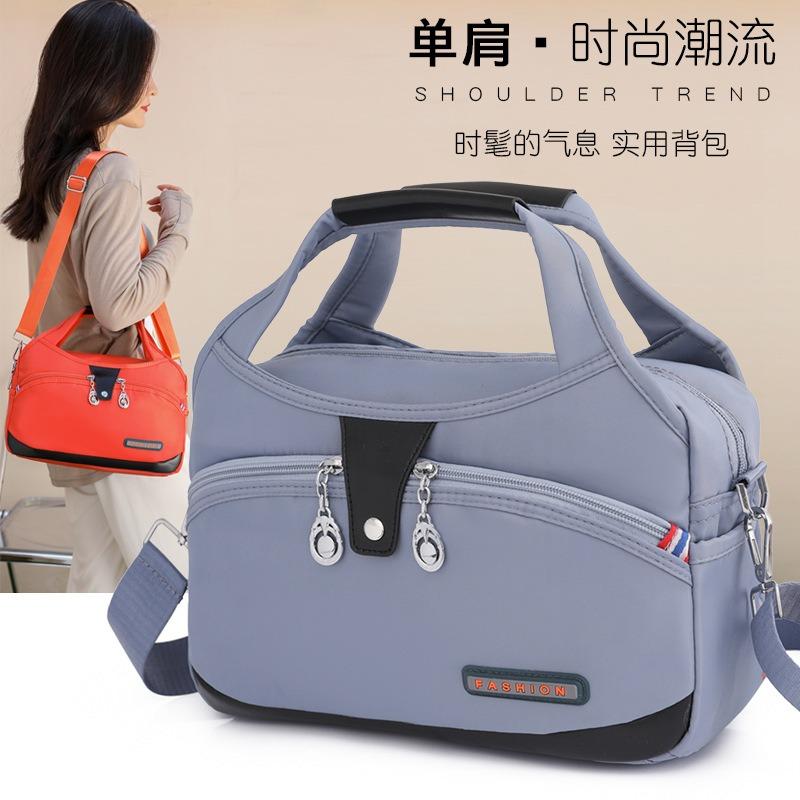 Fashion Handheld Bag Lightweight Oxford Fabric Korean Women Shoulder Bag Casual Large Capacity Water-Resistant Travel Crossbody Bag
