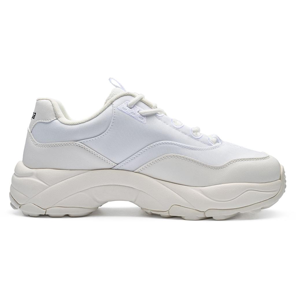 Kappa Thick Sole Height Increasing Retro Print Casual Comfortable Non-Slip Wear-Resistant Low-Top Dad Shoes Unisex Sneaker White Black K0EX5MC20CJ-012