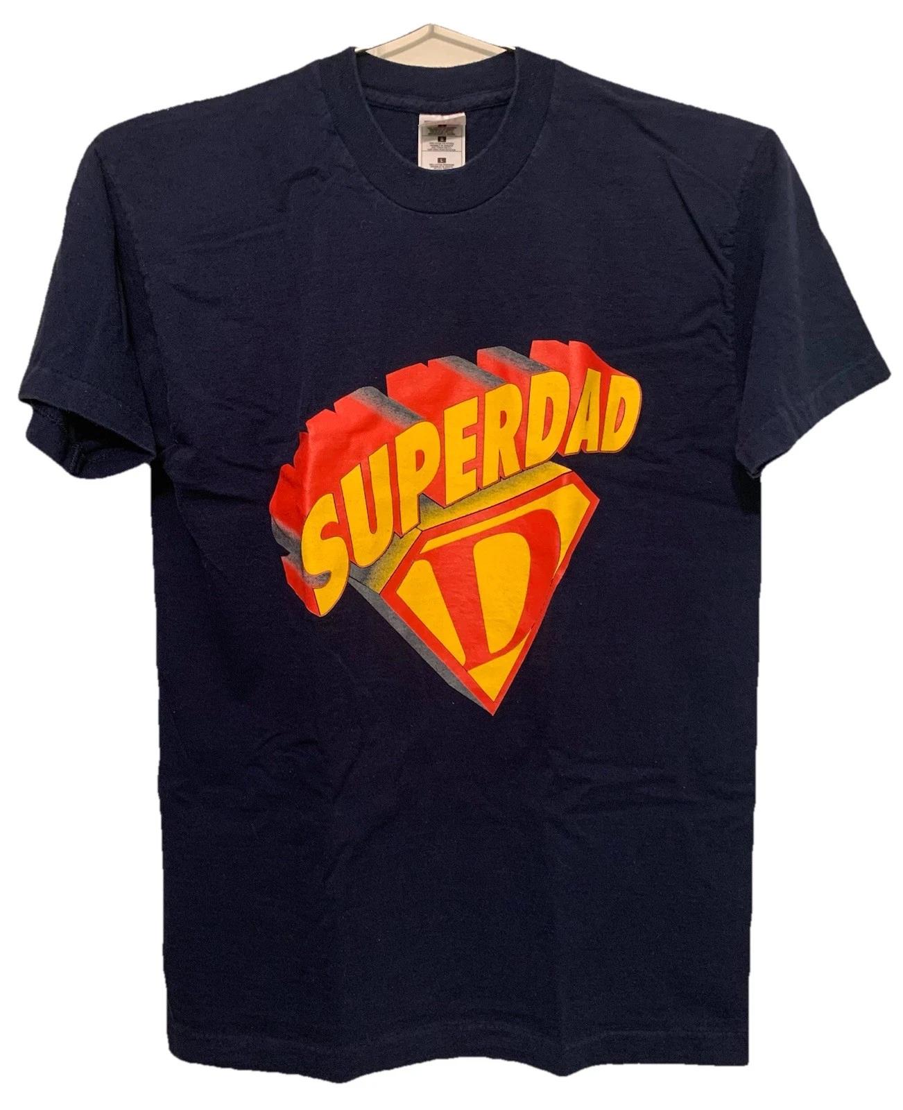 

Vintage 1990s Super Dad T-Shirt Men’s L Superhero Graphic Y2K Single Stitch XL