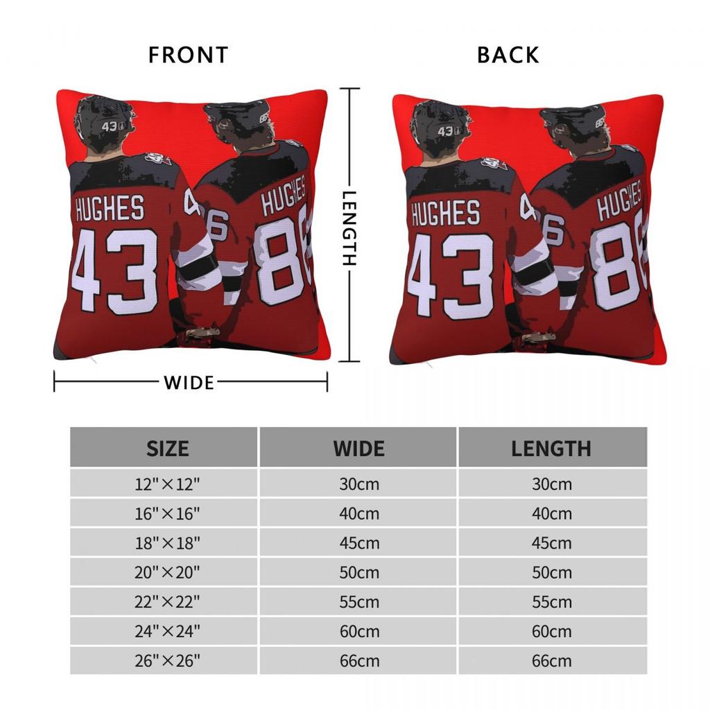 Hughes Brothers Square Pillowcase Polyester Linen Velvet Printed Zip Decor Throw Pillow Case Room Cushion Cover