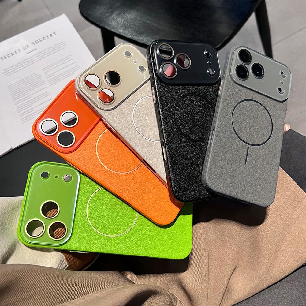 Compatible with Apple IPhone 17 Pro Max Leather Texture Magnetic Phone Case, Supports Wireless Charging, and Is A Protective Case for IPhone 16 Plus