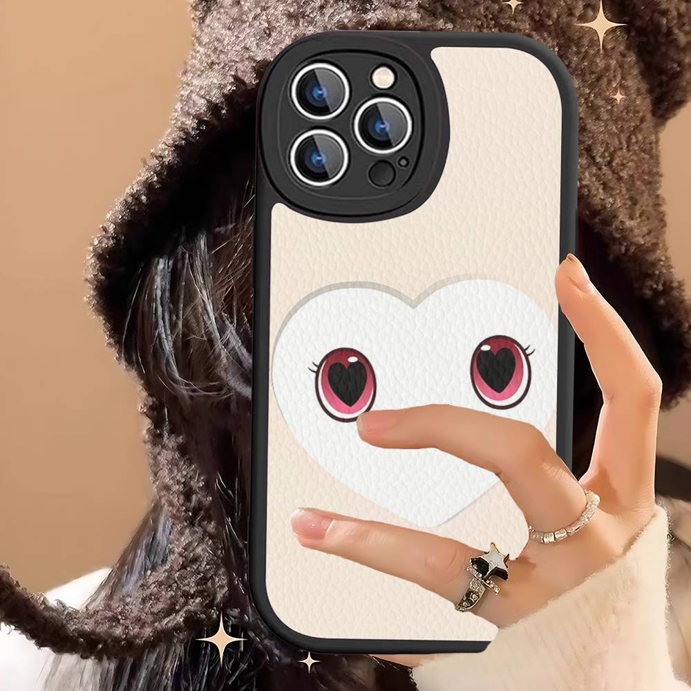 Laburi Twice-Lovelys Leather Phone Case For IPhone 16 14 15 Pro Plus 13 12 11 Pro Max Silicone Cover
