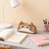 Kawaii Cat Printed Pencil Case Cute Stationery Storage Bag Plush Cat Stationer Bag  Student Use