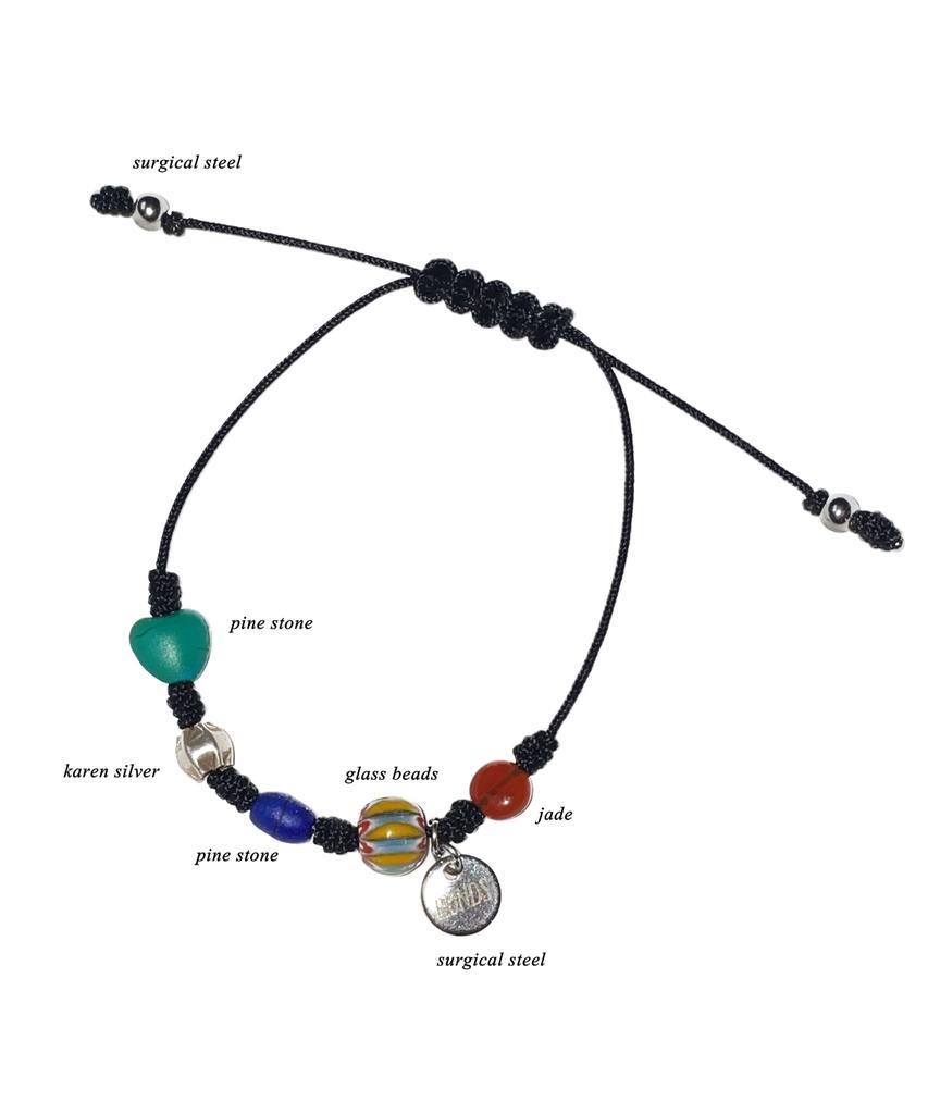 Runds Black Black Gemstone Bracelet