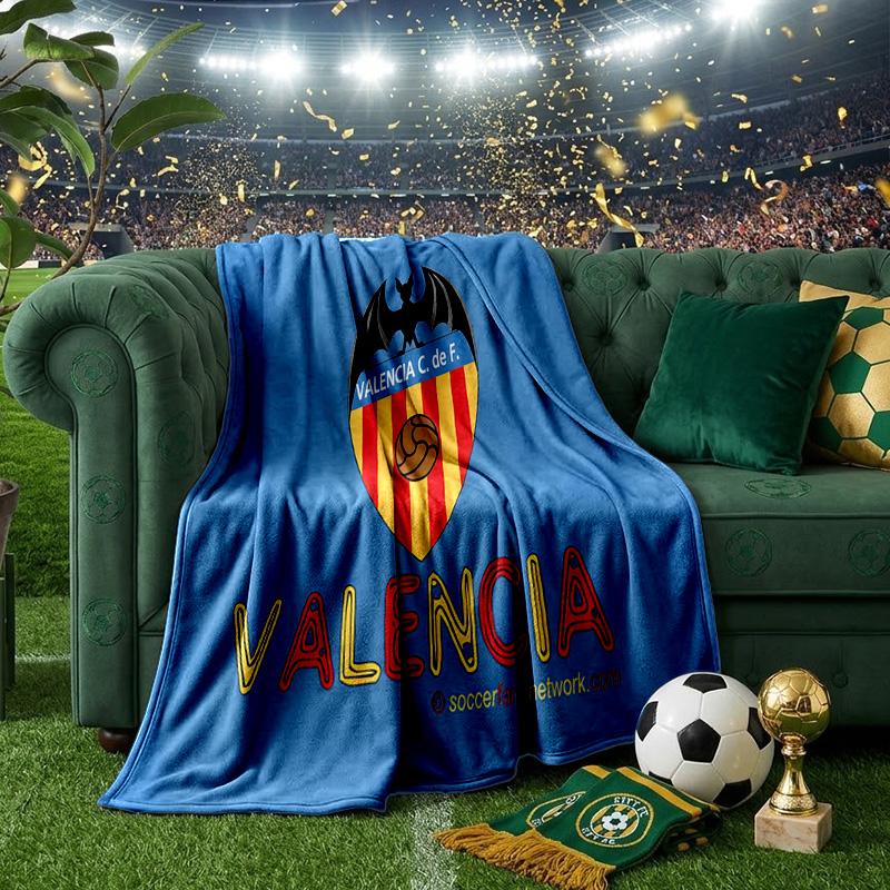 Valencia Crest Design Throws Blanket Flannel Blankets Plush for Couch Bed Gifts for Men Women Travel picnic blanket Christmas fan gifts