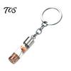 Wishing Bottle Pendant Dried Flower Glass Keychain, Mini with Keychain Keyring, Nature Inspired Charm for Backpacks Bags Purses Aesthetic