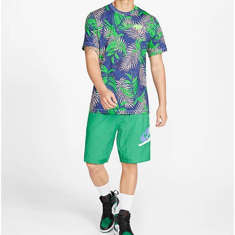 Jordan Poolside Print Crew Neck T-Shirt Men Tops Purple CQ2063-554