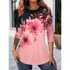 Fashion Floral 3D Print Crew Neck Long Sleeve T-Shirt Fashion Pattern Women Clothing Casual Y2k Clothes Harajuku Female Clothing Tops