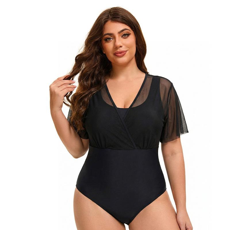 2026 European and American swimsuit women s plus size sexy triangular bikini one-piece swimsuit XL