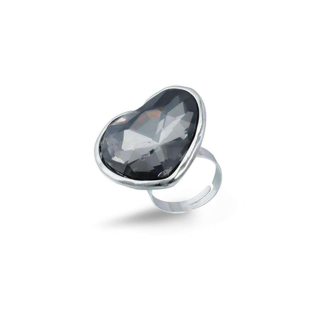Geometric Black Diamond Adjustable Ring - Sweet & Cool Jewelry for Women