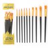 Gouache & Acrylic Paint Brush Set for Art Students: Flat Head Nylon Brushes for Watercolor & Oil Painting