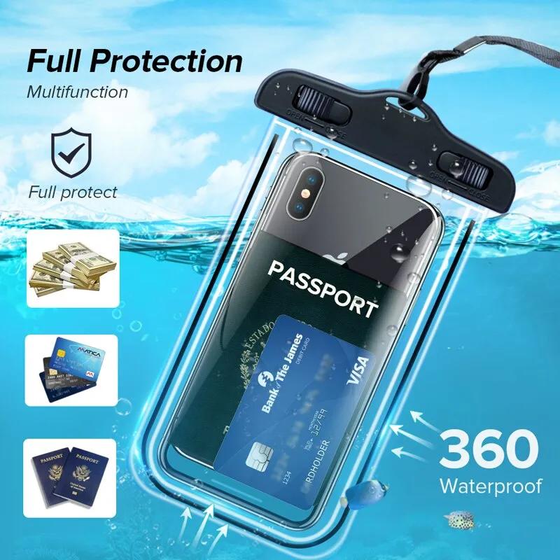 Up To 7.3" Multicolor Universal Waterproof Phone Pouch Phone Waterproof Case Dry Bag IP68 Outdoor Sports for Apple IPhone Samsung and More
