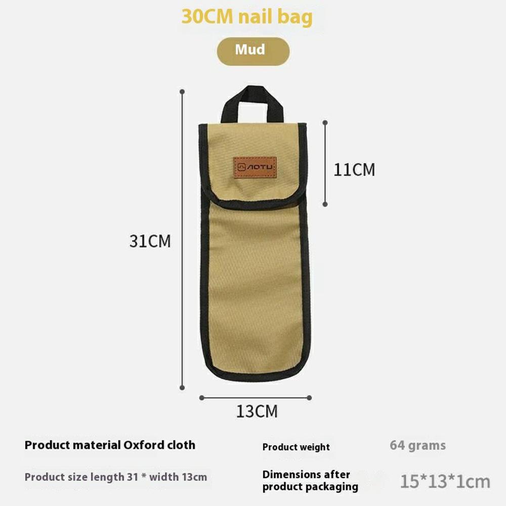 AOTU AT6943 30cm Tent Peg Oxford Cloth Storage Bag for Outdoor Camping Ground Nail Supplies