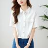 Short-sleeved Shirt for Women In Summer New Style of Literary Vintage Tops Small Person Design Shirt