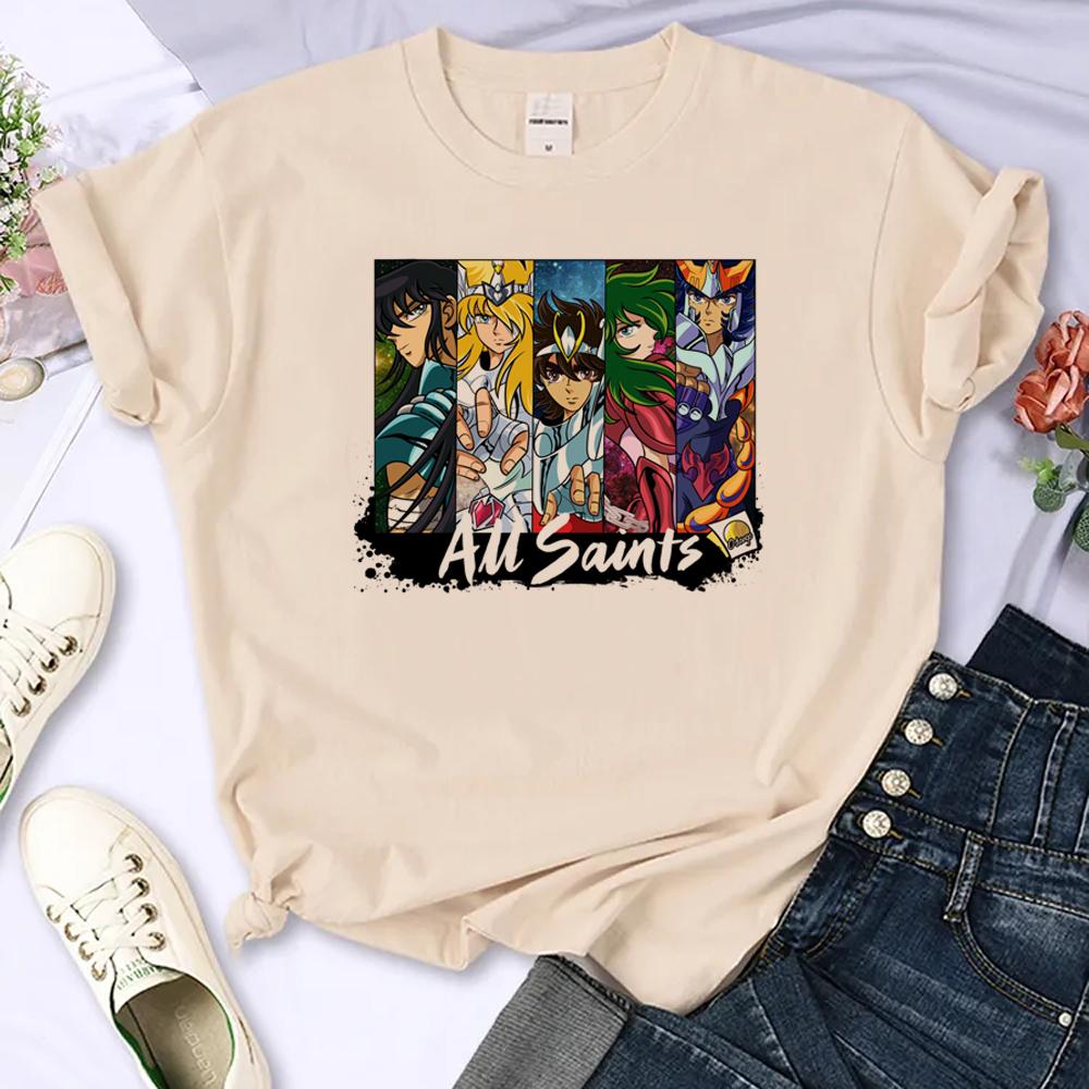 

Saint Seiya t-shirts women streetwear top female Japanese harajuku 2000s clothes S