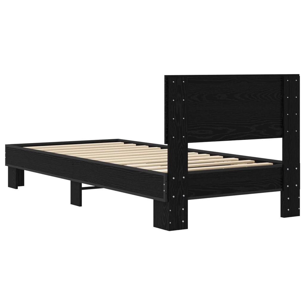 Bed Frame with Headboard Black Oak 80 x 200 cm