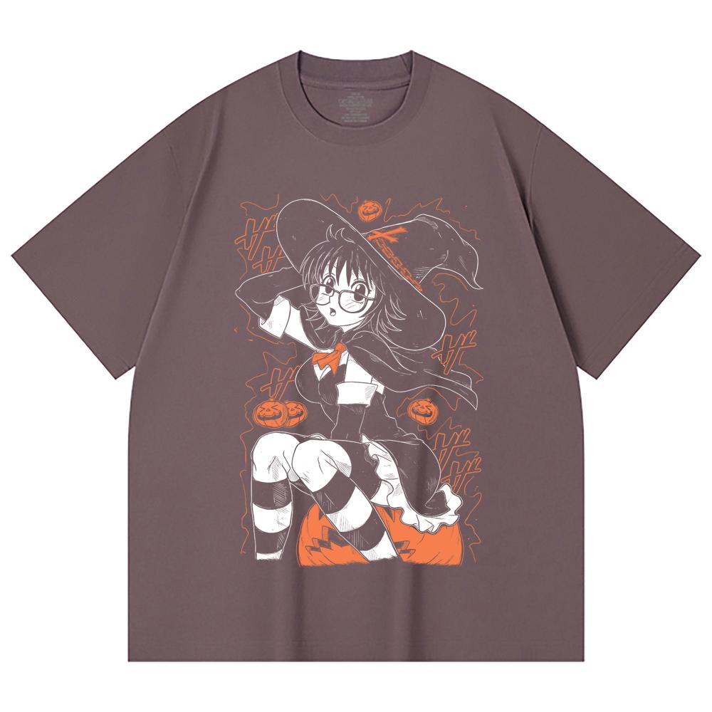 230 g/m² 100% Bawełna HXH V11 Shizuku Nadruk Halloweenowy Unisex Ciężka Bawełniana Koszulka