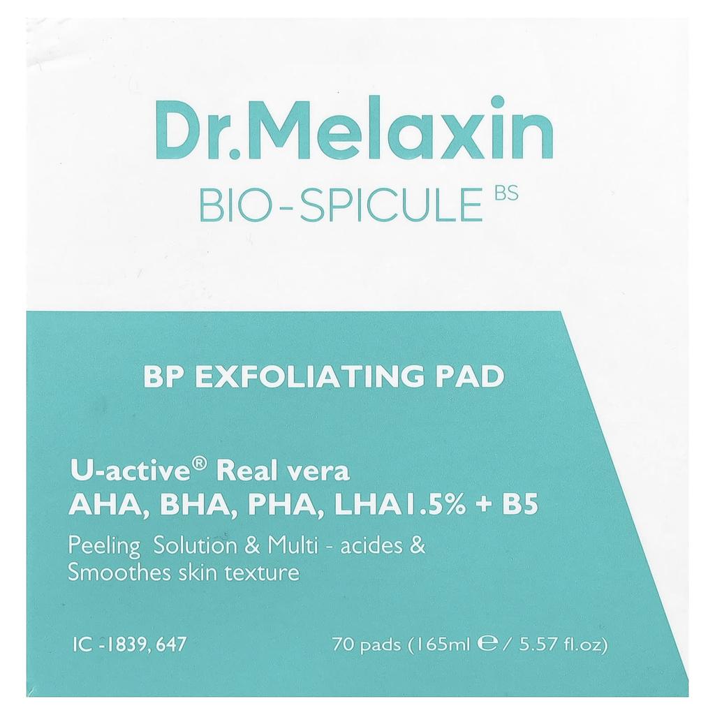 Dr.Melaxin Bio-Spicule, Exfoliating Pads, 70 Sheets, 165 Ml (5.57 Fl Oz)