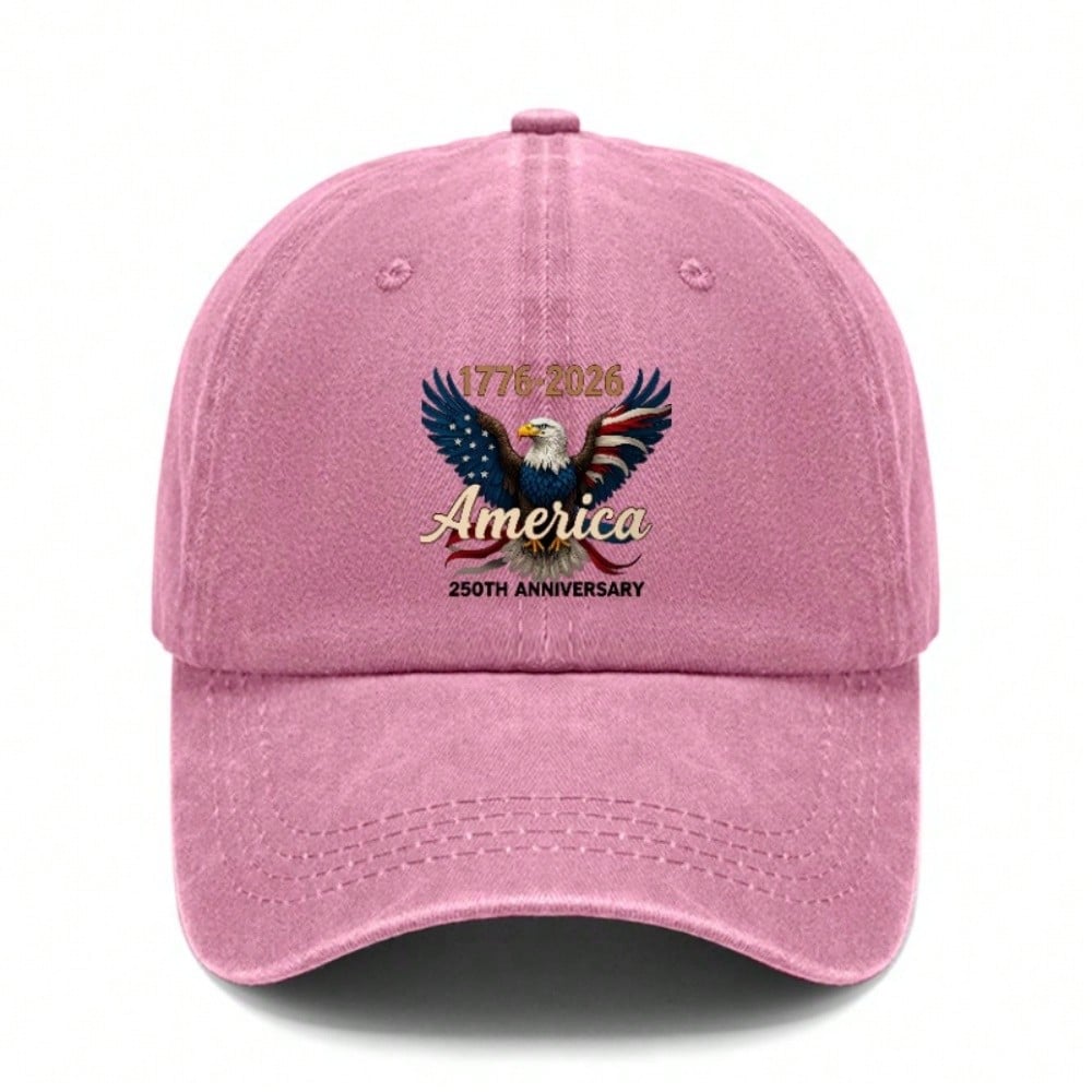 [Patriotic Baseball Cap] 250Th Anniversary AMERICA Eagle Print Polyester Adjustable Vintage Style Baseball Hat For July 4Th Independence Day Memorial