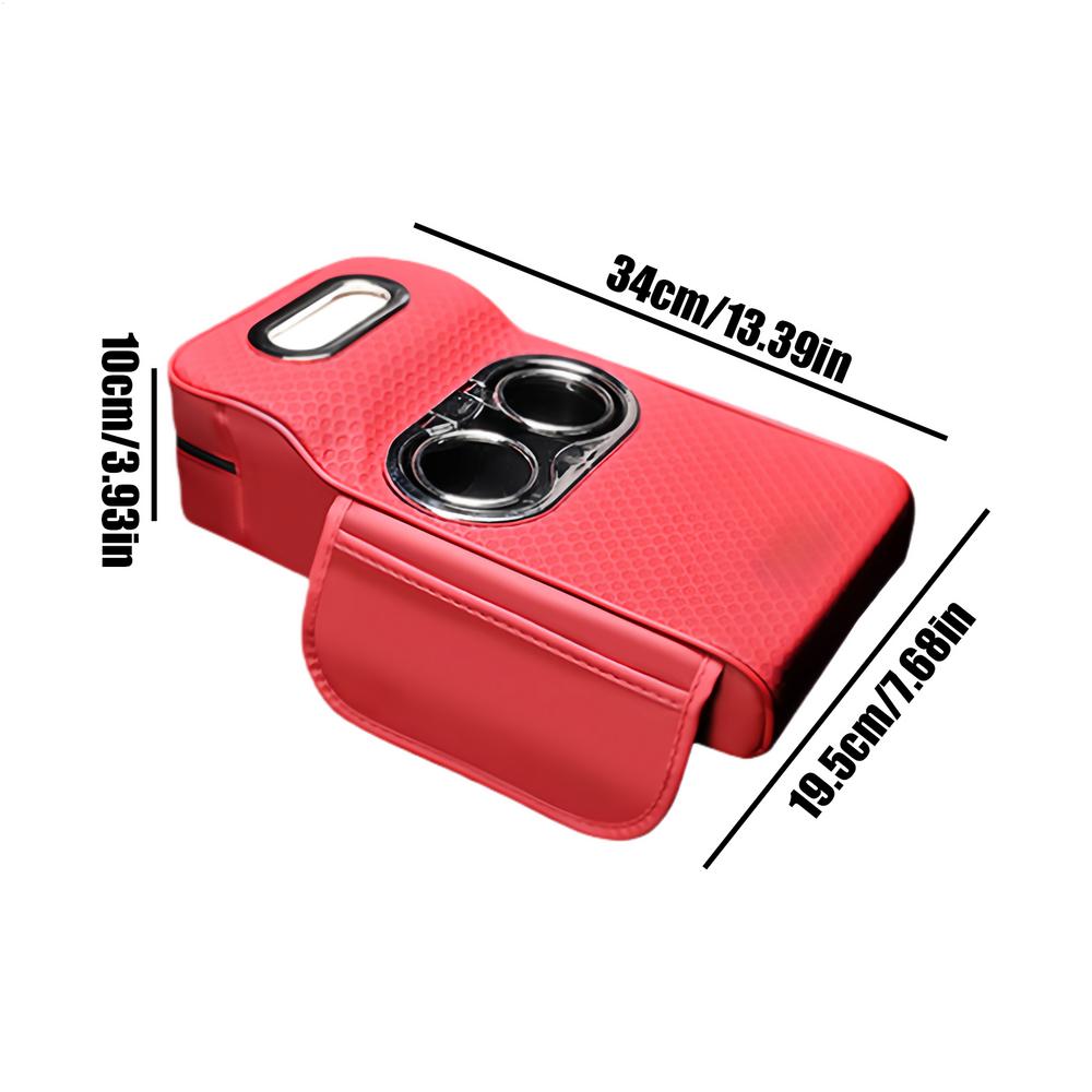 Car Armrest Storage Box Long-Lasting Organization With Elastic Strap Car Center Console Storage Box For Family Adults Men Women