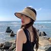 UV Protection Big Eaves Raffia Empty Top Cycling Hat Women's Sun Protection Sun Hat Summer Straw Hat Duck Tongue Sun Hat