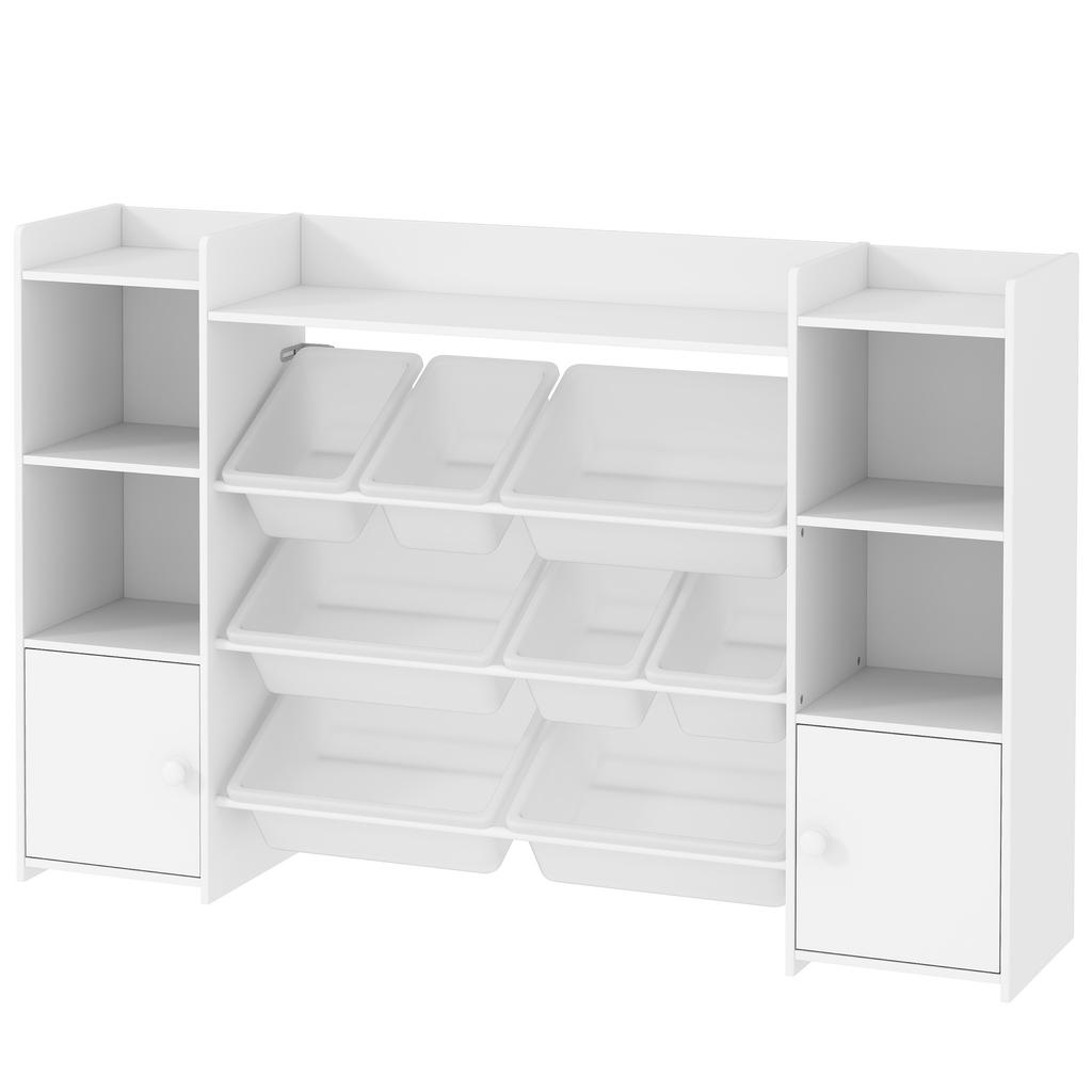 Kinder-Aufbewahrungsregal, Regal für Spielzeug und Bücher, für ordentliche Organisation, 8 herausnehmbare Boxen, Weiß