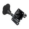 Musiclily Basic R2 Open Gear Bass Tuners for Electric Black L2+ 4-String Ibanez-Style Basses,