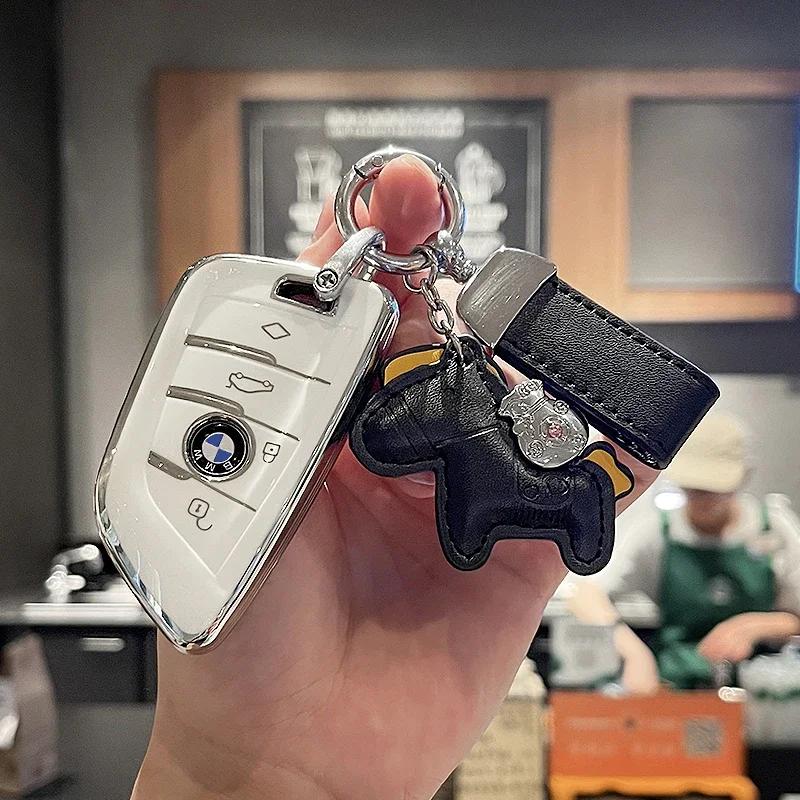Soft Car Remote Key Case Cover Shell for BMW X1 X3 X5 X6 X7 1 3 5 6 7 Series G20 G30 G11 F15 F16 G01 G02 F48 Car Accessories DL8