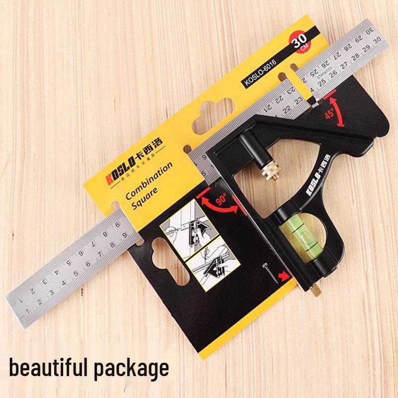 1m Stainless Steel & Aluminum Alloy Ruler, 50cm Measuring Tool, 15/20/30 Thickened Steel Plate, Straight Square Design