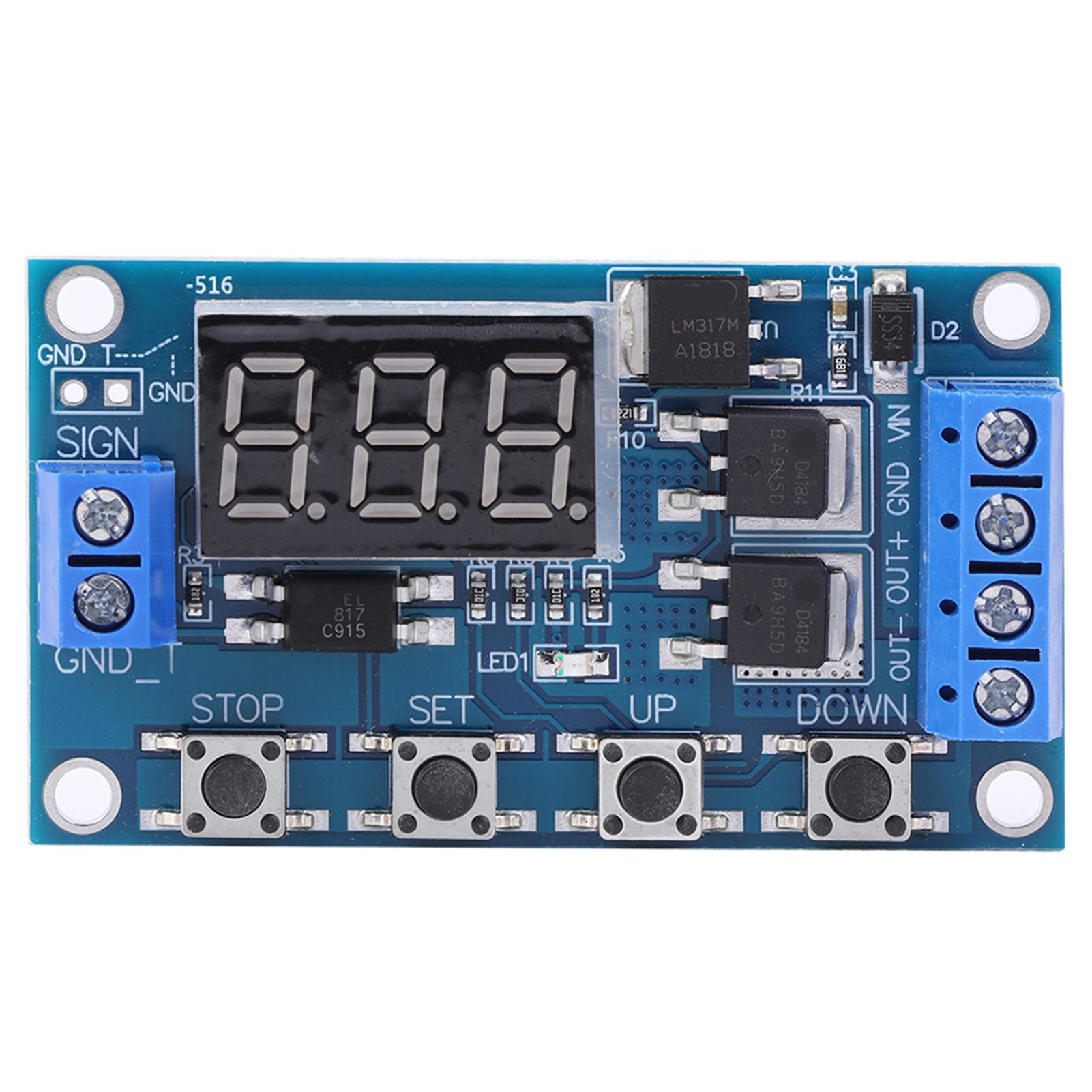 

Timer Delay Switch Circuit Board Trigger Cycle Timing Dual MOS Tube Control 12 24V