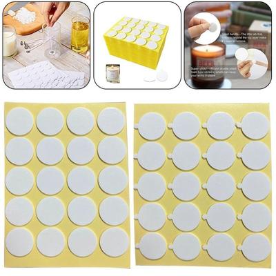 240PCS Double-Sided Wax Wick Sticker Heat Resistance Candle Wick Glue Candle Making