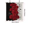 1pc Rose Printed Shower Curtain, Shower Partition, Privacy Hanging Curtain with 12 Hooks, Multiple Sizes, Easy Installation